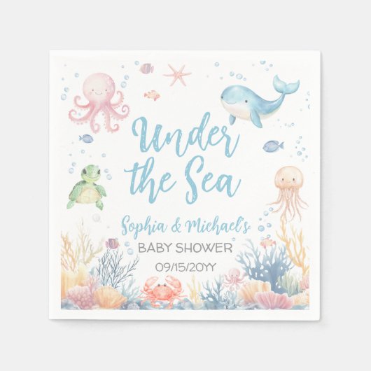 Under the Sea Baby Shower Party Servet (Voorkant)