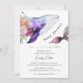 Under the Sea Baby Shower Whale Floral Whimsical Kaart (Voorkant)