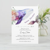 Under the Sea Baby Shower Whimsical Whale Floral Kaart (Staand voorkant)