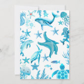 Under the Sea birthday invitation, ocean boy  Kaart (Achterkant)