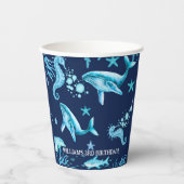 Under the Sea birthday invitation, ocean boy Papieren Bekers (Voorkant)