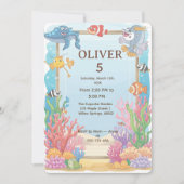 Under the Sea Birthday Invitation, Oliver 4th  Kaart (Voorkant)