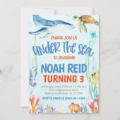 Under the Sea Birthday Party Invitation Kaart (Voorkant)