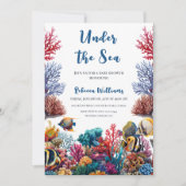 Under the Sea Blauw Jongens Baby Shower Kaart (Voorkant)