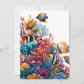 Under the Sea Blauw Jongens Baby Shower Kaart (Achterkant)