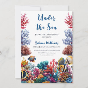 Under the Sea Blauw Jongens Baby Shower Kaart