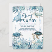 Under the Sea Blue Ahoy It's a Boy Baby Shower Kaart (Voorkant)