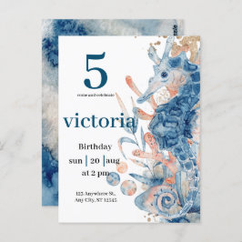 Under the sea Blue Beach Whale babyShower  Briefkaart