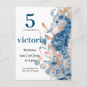 Under the sea Blue Beach Whale babyShower  Briefkaart (Voorkant)