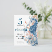 Under the sea Blue Beach Whale babyShower  Kaart (Staand voorkant)