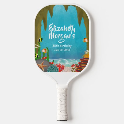 Under the Sea Cave Ocean Pickleball Paddle (Voorkant)