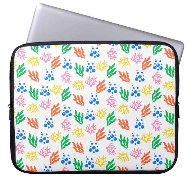 Under the Sea Coral Seamless Pattern Laptop Sleeve (Voorkant)