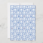 Under the sea cute turtle blue baby shower kaart (Achterkant)