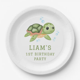 Under the sea first birthday Paper  Papieren Bordje