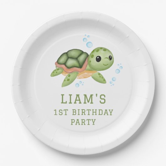 Under the sea first birthday Paper  Papieren Bordje (Voorkant)