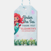 Under the sea Fun Mermaid Birthday Girl Cadeaulabel (Voorkant)