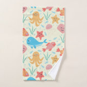 Under the Sea Funny Marine Creatures Pattern  Bad Handdoek (Handdoek)