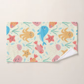 Under the Sea Funny Marine Creatures Pattern  Bad Handdoek (Handdoek)