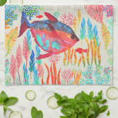 Under the Sea handpainted watercolor 2026 calendar Theedoek (Gevouwen)