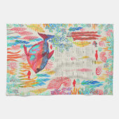 Under the Sea handpainted watercolor 2026 calendar Theedoek (Horizontaal)