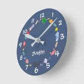 Under the Sea Kids Nursery Wall Clock Ronde Klok (Hoek)
