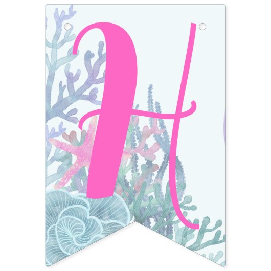 Under the Sea Matching Happy Birthday Vlaggetjes (Tweede vlag)