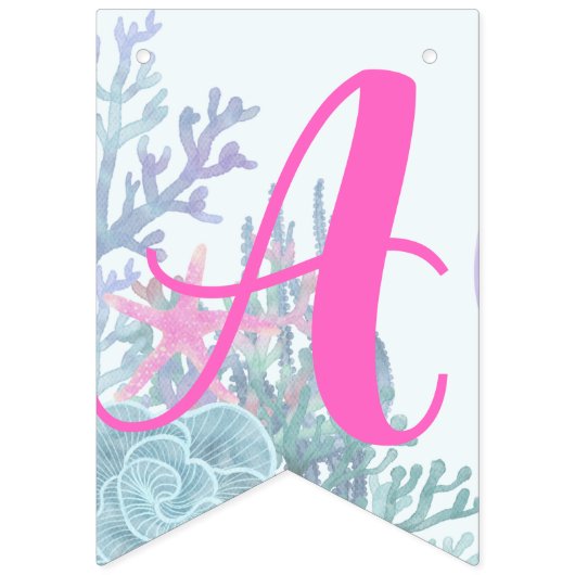 Under the Sea Matching Happy Birthday Vlaggetjes (Derde vlag)