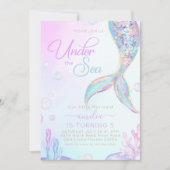 Under the Sea Mermaid Birthday Kaart (Voorkant)