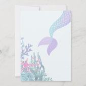 Under the Sea Mermaid Birthday Party Invitation Kaart (Achterkant)
