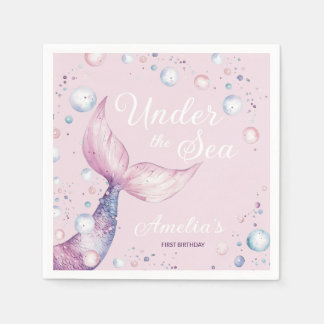 Under the Sea Mermaid First Birthday Party Servet