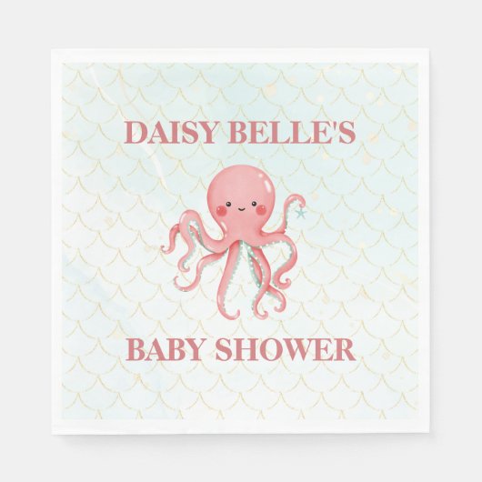 Under The Sea Mermaid Girls Baby Shower Servet (Voorkant)