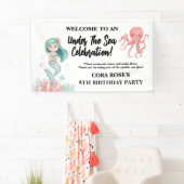 Under The Sea Mermaid Girls Birthday Banner (Insitu)
