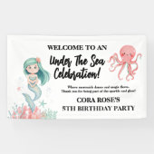 Under The Sea Mermaid Girls Birthday Banner (Horizontaal)