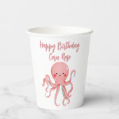 Under The Sea Mermaid Girls Birthday Paper cup Papieren Bekers (Achterkant)