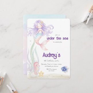 Under The Sea Mermaid Invitation Kaart