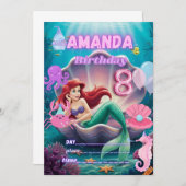 Under the sea Mermaid Invitation Kaart (Voorkant / Achterkant)