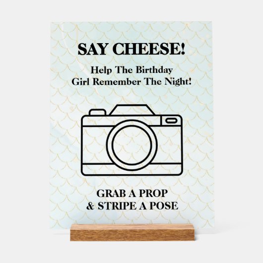 Under The Sea Mermaid Selfie Acrylic Sign Acryl Bord (Voorkant)