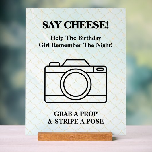 Under The Sea Mermaid Selfie Acrylic Sign Acryl Bord (Neutraal)