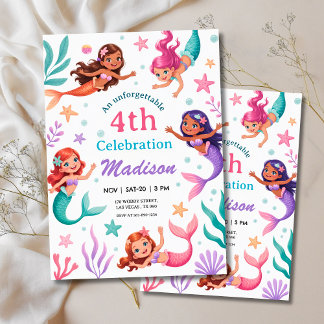 Under the Sea Mermaids Birthday Kaart