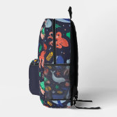 Under the Sea Navy Blue Personalized Name Backpack Bedrukte Rugzak (Rechts)