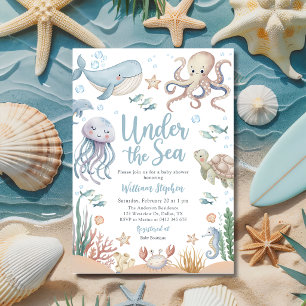 Under The Sea Oceaan Dieren Baby Shower Kaart