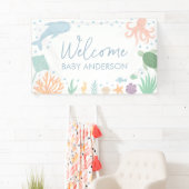 Under the Sea Oceaan Dieren Baby Shower Spandoek (Insitu)