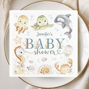 Under The Sea Oceaanthema Baby Shower Geslacht Neu Servet