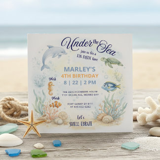 Under the Sea Ocean Animals Beach Birthday Kaart