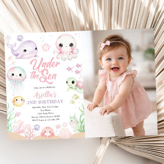 Under the Sea Ocean Animals Photo Kaart