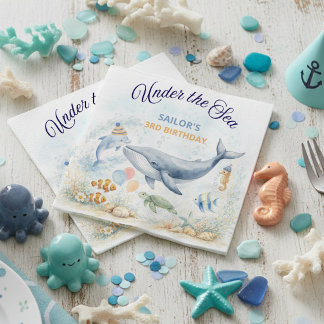 Under the Sea Ocean Animals Whale Birthday Servet