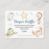 Under The Sea Ocean Baby Shower Diaper Raffle Informatiekaartje (Voorkant)