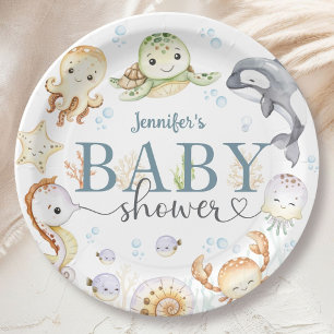 Under The Sea Ocean Baby Shower Geslacht Neutraal Papieren Bordje