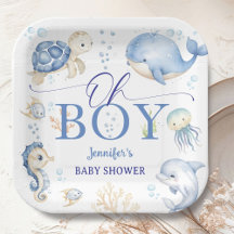 Under The Sea Ocean Baby Shower Oh Boy Blauw