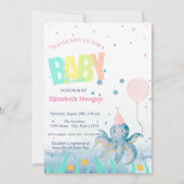 Under The Sea Octopus Schelp Baby Shower Kaart (Voorkant)